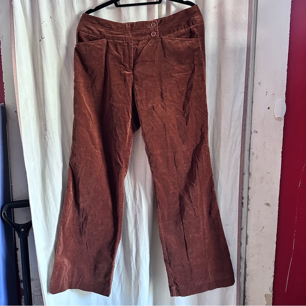 Trina Turk Wide Leg Brown Velvet like pants - size 10